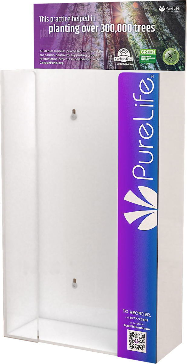 PureLife Acrylic Glove Box Holder - 9.5&rdquo; x 4&rdquo; x 19&rdquo; (With Removable Backsplash) product image