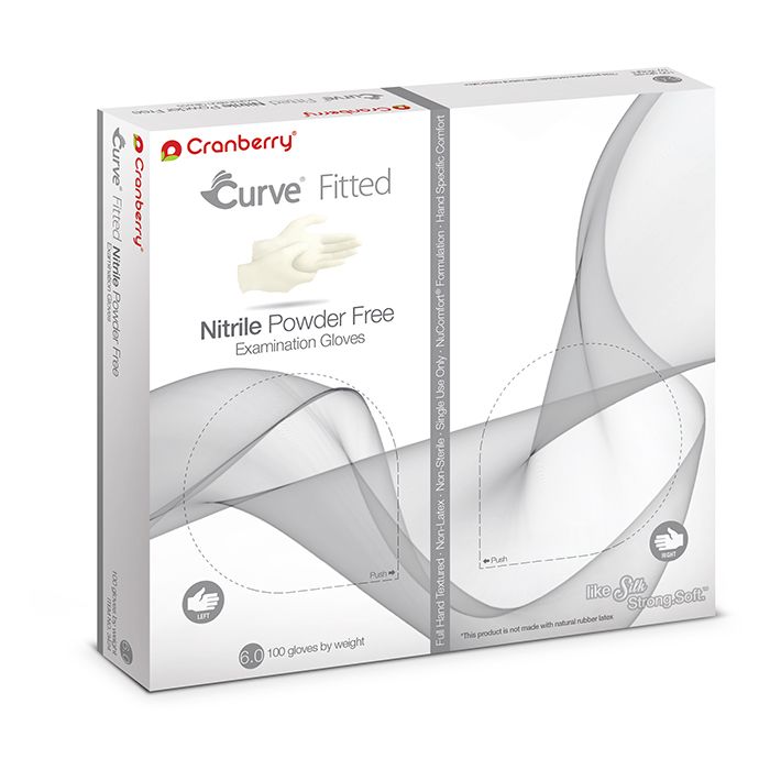 Curve Nitrile Exam Gloves Standard White Non-Sterile thumbnail 9
