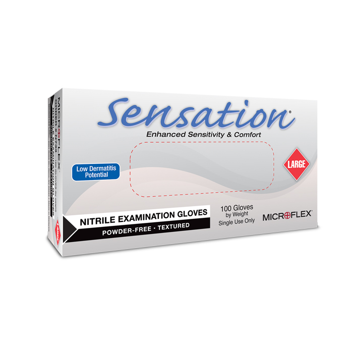 MICROFLEX Sensation Nitrile Exam Gloves Large Blue Non-Sterile 100/Bx thumbnail 10