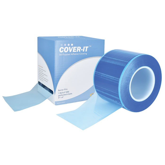 COVER-IT™ Barrier Film Blue 4'' x 6'' Ply Roll of 1200 Perforated Sheets thumbnail 4