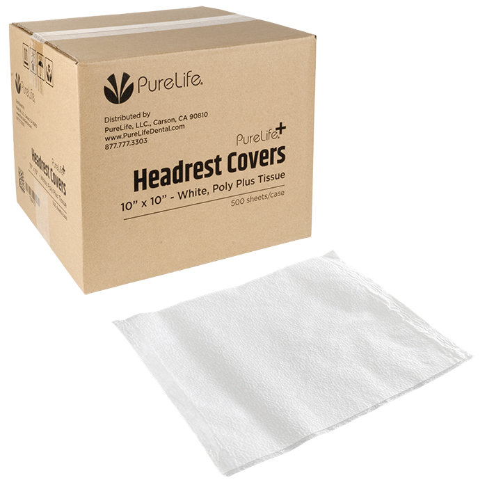 PureLife+ Paper Headrest Covers - 10" x 10" - White product image