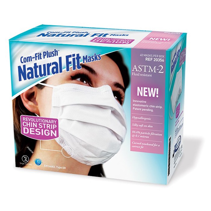 Com-Fit Plush Natural Fit Masks ASTM2  White 40/Bx thumbnail 10