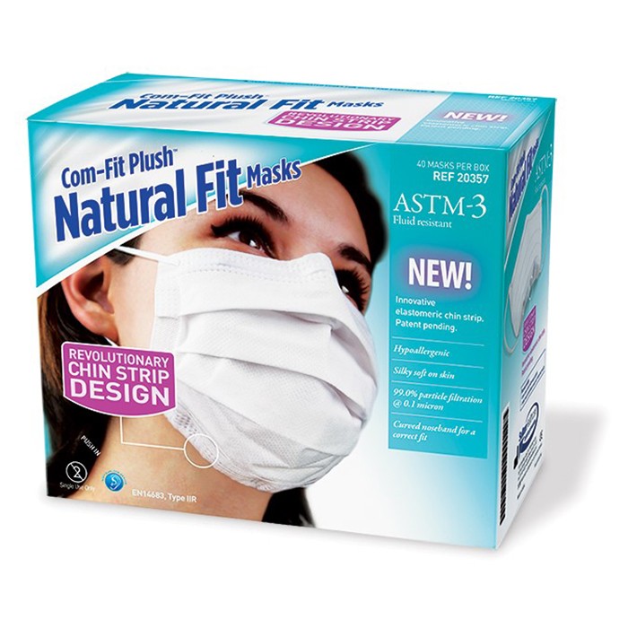 Sultan - Com-Fit Plush Natural Fit Masks ASTM3 White 40/Bx product image