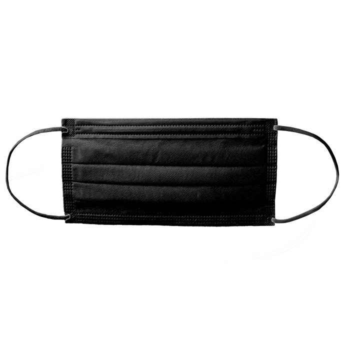 Black ASTM Level 1 Earloop Face Mask - 3-ply product image