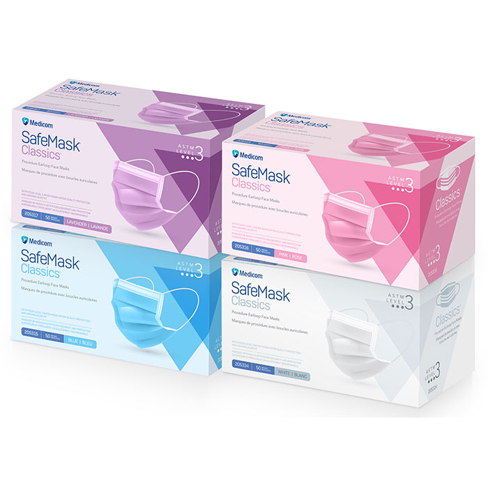 SafeMask Classics Earloop Masks, Level 3, White, 50/Bx, 205314 thumbnail 11