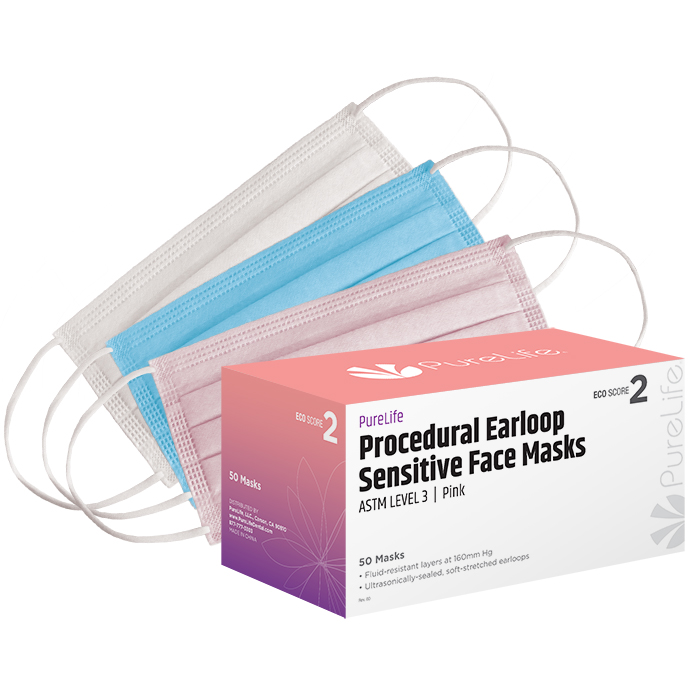 PureLife ASTM Level 3 Sensitive Earloop Face Masks - Pink product image