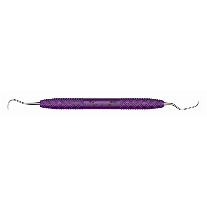 Cruise Line Sickle Scaler, Double-Ended, N128/L5 Nebraska/Langer, Anterior, Purple, 1/Pk, R091 thumbnail 6