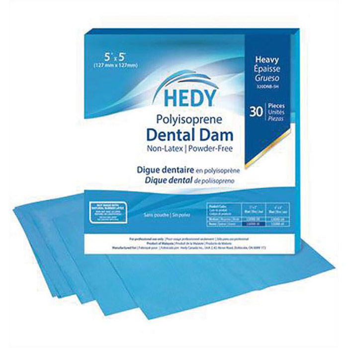 Hedy Polyisoprene Dental Dam Latex-Free Rubber Dam 5 in x 5 in Hvy Ga Bl 30/Bx thumbnail 4