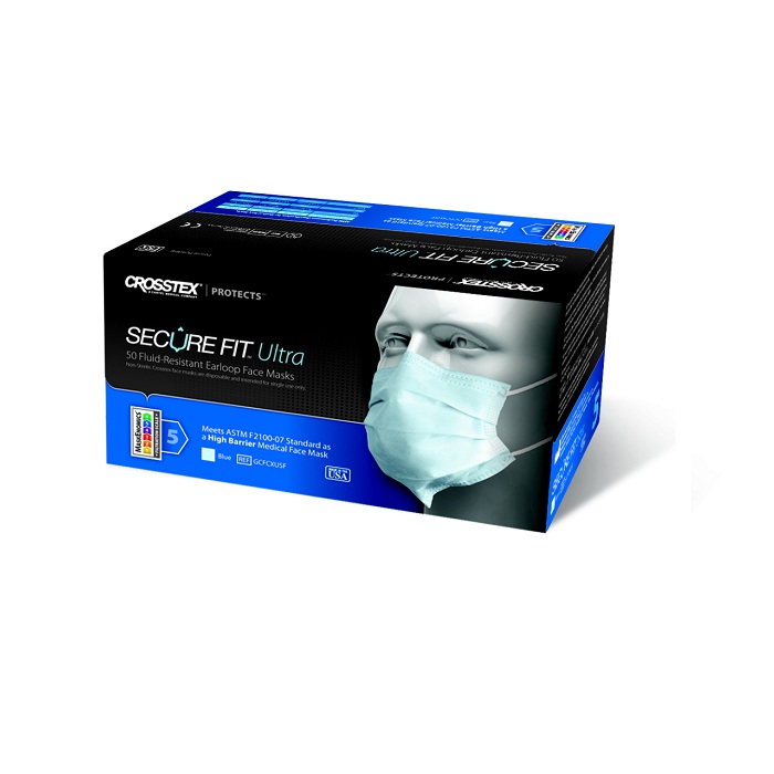 Ultra Earloop Masks with Secure Fit, ASTM Level 3, Blue, GCFCXUSF thumbnail 11