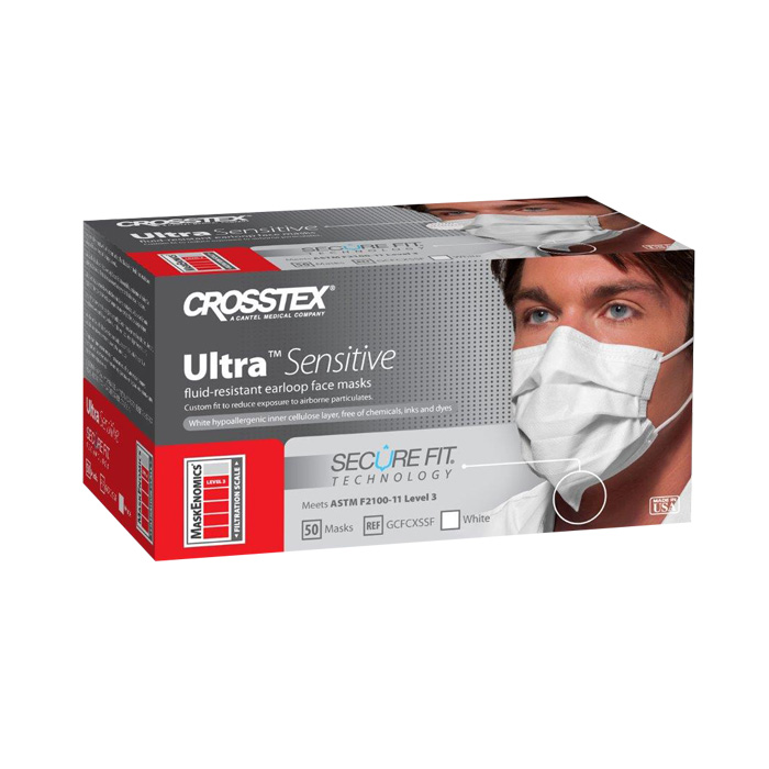 SecureFit Ultra Sensitive Earloop Masks, ASTM Level 3, White, 50/Pk, GCFCXSSF thumbnail 14