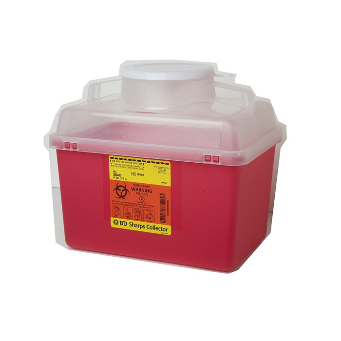 Sharps Container 2gal Red/Clear 6-8/10x11-3/10x10-3/10" Hng Ld/Ptls Plstc 8Qt thumbnail 3