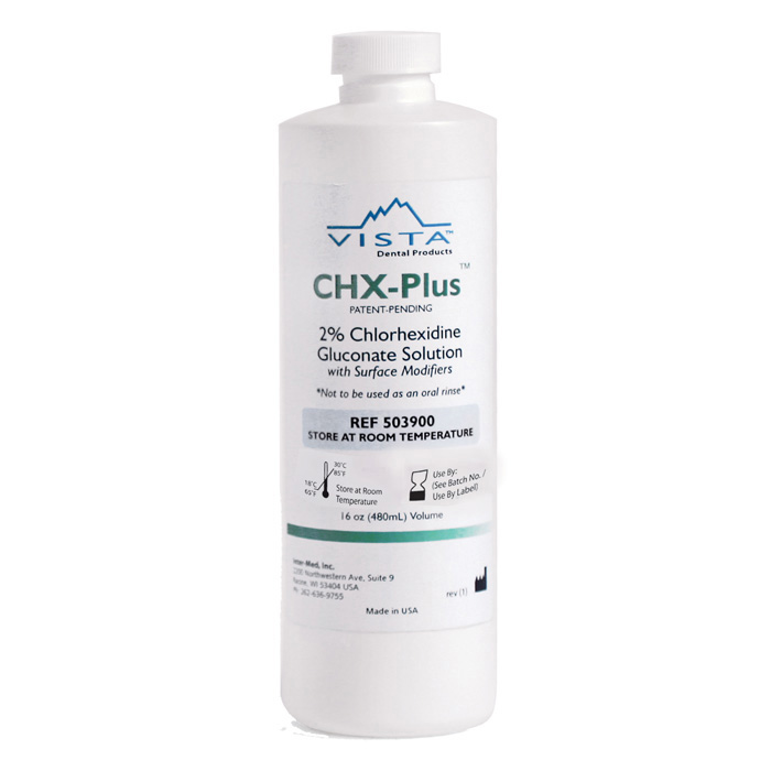 CHX-Plus Irrigant 2% Chlorhexidine Gluconate Solution Final 16 oz Ea product image