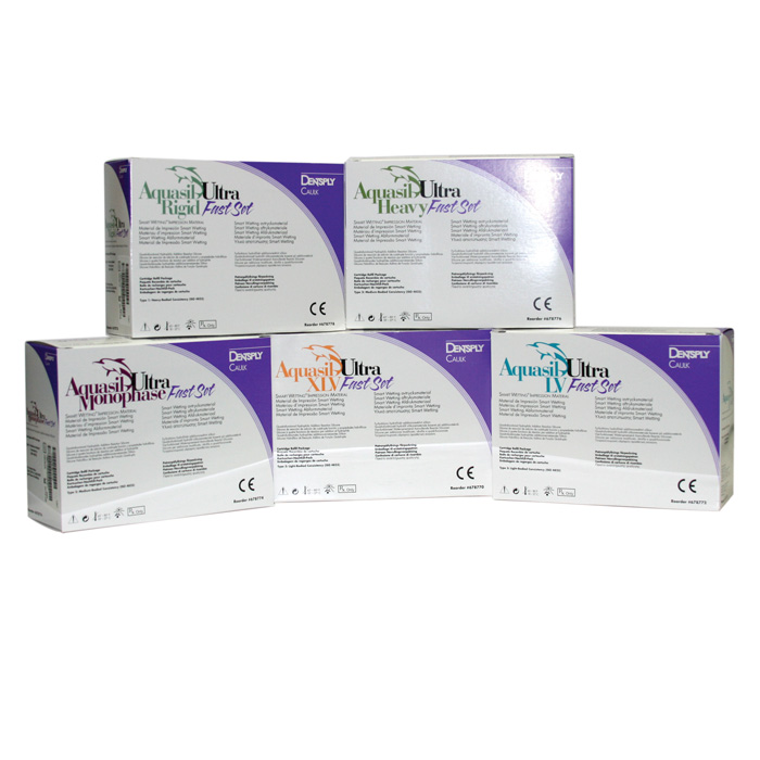 Aquasil Ultra Smart Wetting Impression Material, Cartridge Pack, Xtra Light Body, Fast Set, 50 ml, Mint, Orange, 4/Pk, 678770 product image