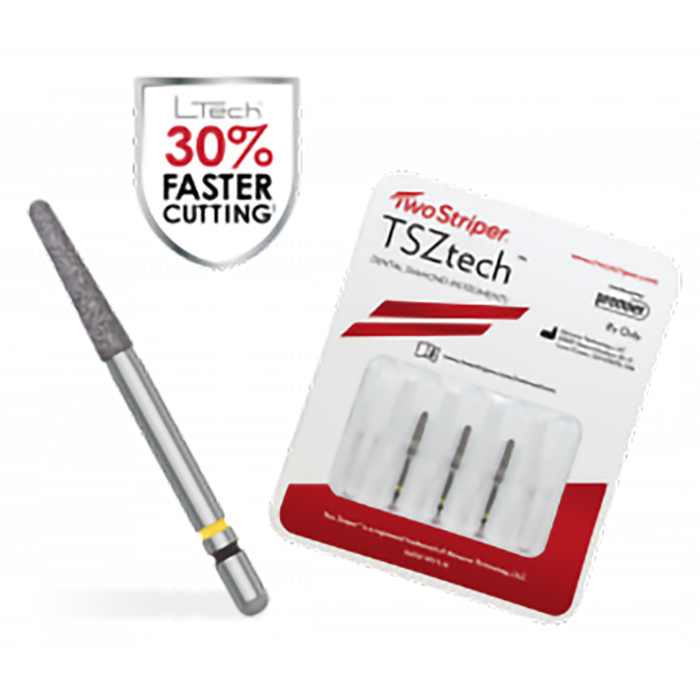 Two Striper, TSZtech, Diamond Burs, FG, Long Shank, Flame , L260.8ZF, 0.3 mm Minor/1.3 mm Major, 5/Pk, 2015667 thumbnail 5